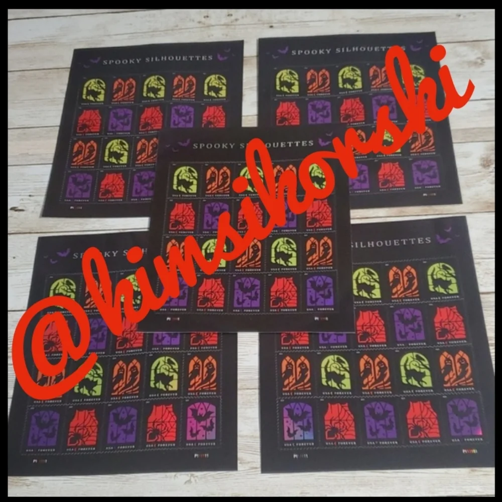 100 Spooky Silhouettes 2019 Forever Postage Stamps USPS Holo Foil Halloween - Picture 4 of 8